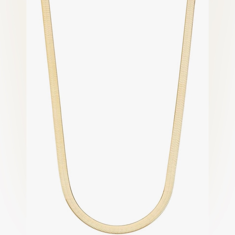 Gold-Plated Sterling Silver Herringbone Necklace - Picture 5 of 6